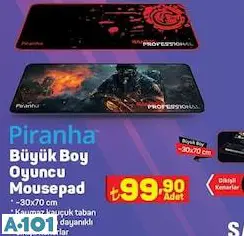 PİRANHA BÜYÜK BOY OYUNCU MOUSEPAD